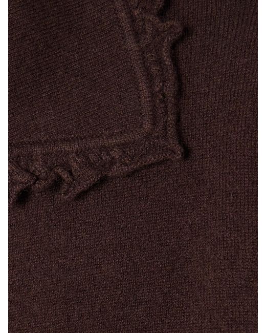Ulla Johnson Brown Kalila Ruffled Cashmere Cardigan