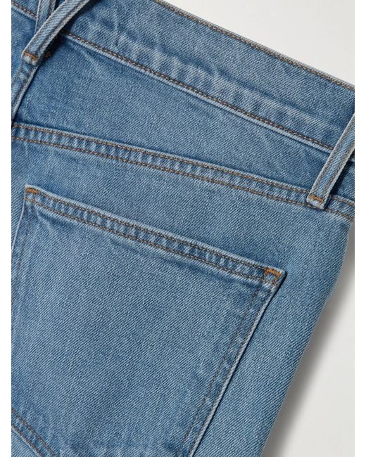 Veronica Beard Blue Leah Mid-Rise Straight-Leg Jeans