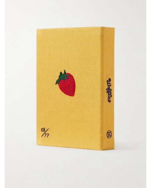 Olympia Le-Tan Metallic Waffles: Breakfast For Champions Embroidered Canvas Clutch
