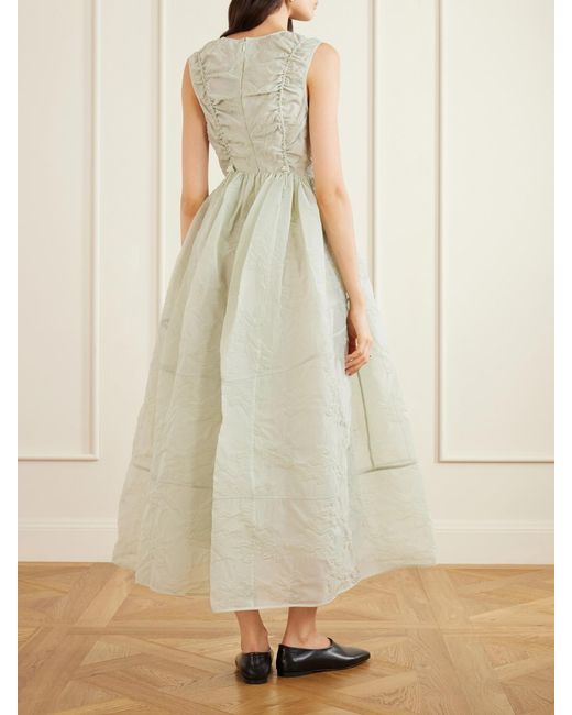 CECILIE BAHNSEN White Cbduana Papillon Matelassé Maxi Dress
