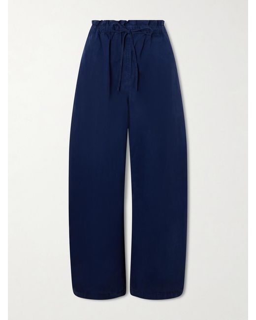 Polo Ralph Lauren Blue Cotton Wide-Leg Pants