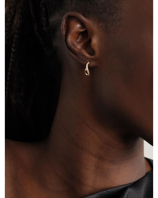 Sophie Bille Brahe Natural Daisy Ocean 18-Karat Recycled Diamond Hoop Earrings