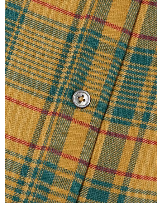 The Elder Statesman Multicolor Checked Cashmere And Wool-Blend Shirt