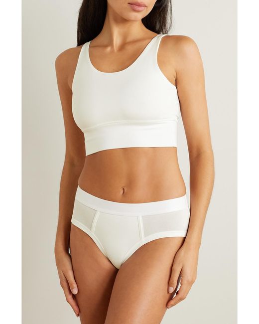 CDLP White Net Sustain Set Of Three Stretch-Tencel Lyocell Briefs