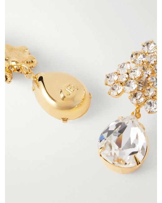 Jennifer Behr White Lauretta-Tone Crystal Earrings