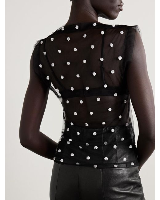 Isabel Marant Gray Elicy Embellished Tulle Tank