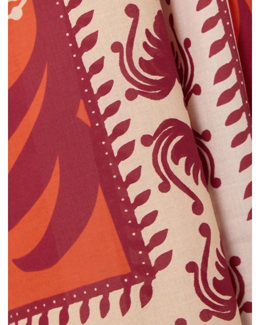 Johanna Ortiz Red Dance Of Printed Cotton Pareo