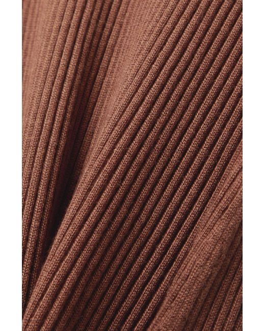 Gabriela Hearst Peppe Ribbed Cashmere And Silk-blend Turtleneck Sweater in  Brown | Lyst