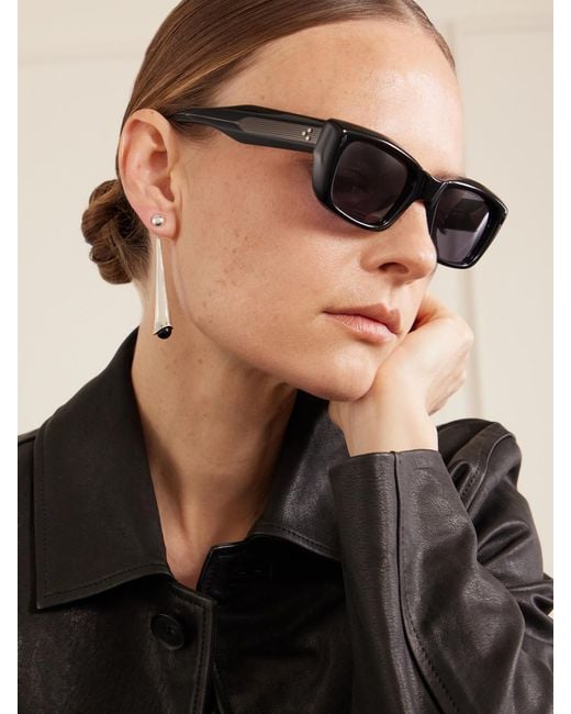 Jacques Marie Mage Black Corniche Square-Frame Sunglasses