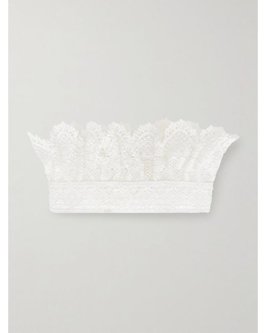 Erdem White Cotton-Lace Collar