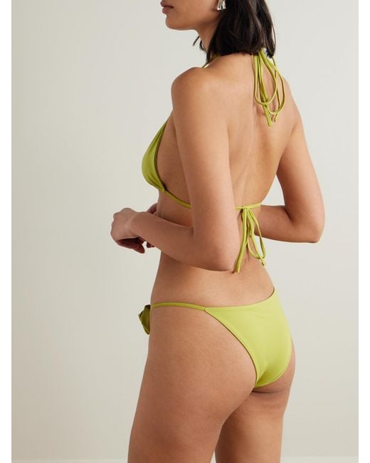 Maygel Coronel Green Chipi Appliquéd Triangle Bikini