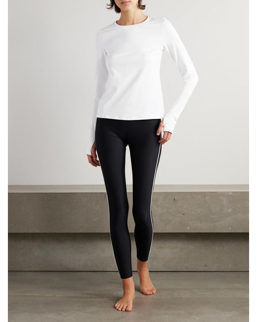 Alo Yoga White Finesse Oberteil Aus Stretch-Jersey