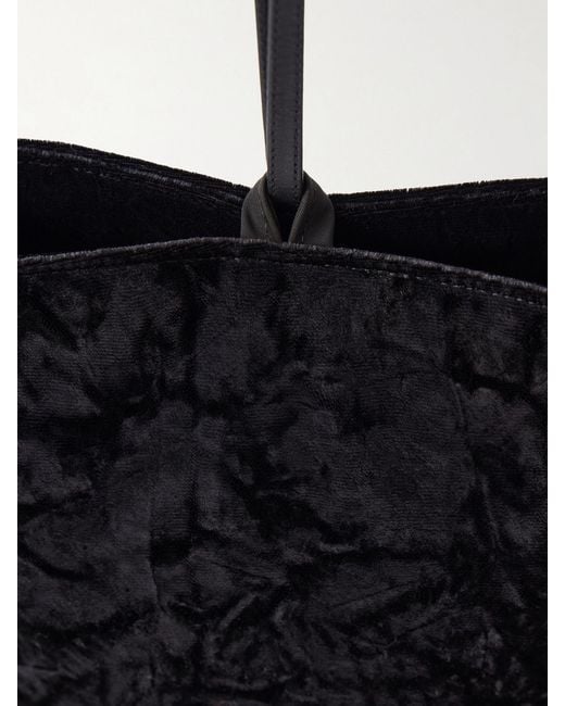 Valesque White Bundle Leather-Trimmed Velvet Clutch