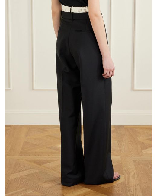 Rohe Blue Wool And Mohair-Blend Wide-Leg Pants