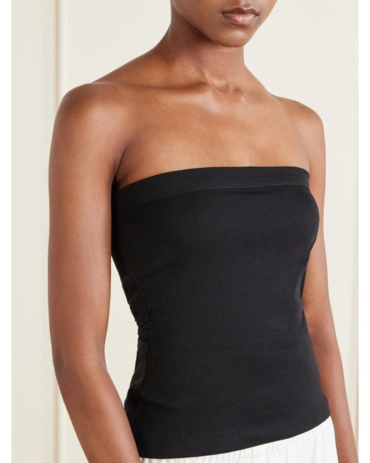 Flore Flore Black Bes Strapless Organic Cotton-Jersey Top