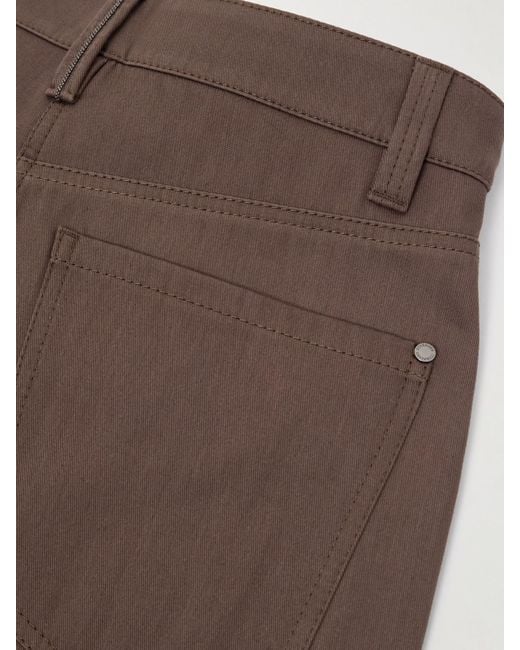 Brunello Cucinelli Brown Cropped Bead-Embellished Straight-Leg Jeans