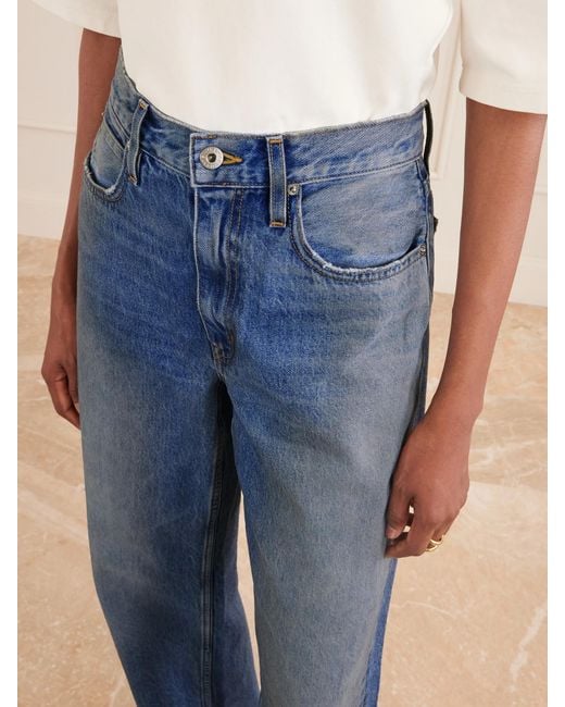 SLVRLAKE Denim Blue Kendra High-Rise Straight-Leg Jeans