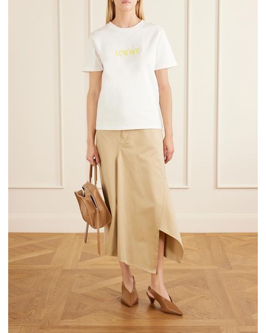 Loewe Natural Anagram-Embroidered Cotton-Blend T-Shirt
