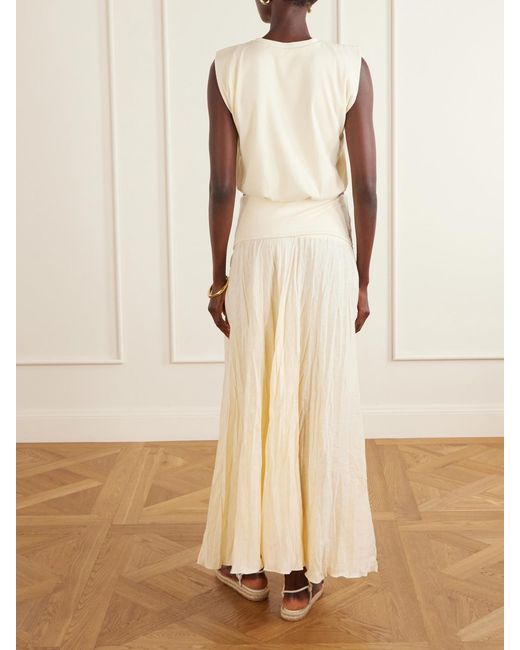 Johanna Ortiz Natural Muraya Ribbed Cotton-Blend Top