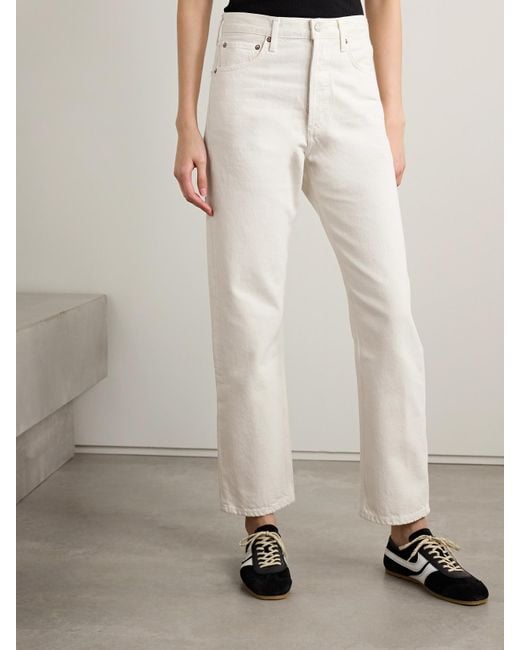 Agolde White '90S Mid-Rise Straight-Leg Jeans