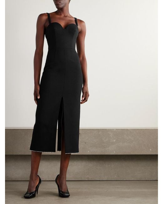 Givenchy Black Wool-Blend Midi Dress