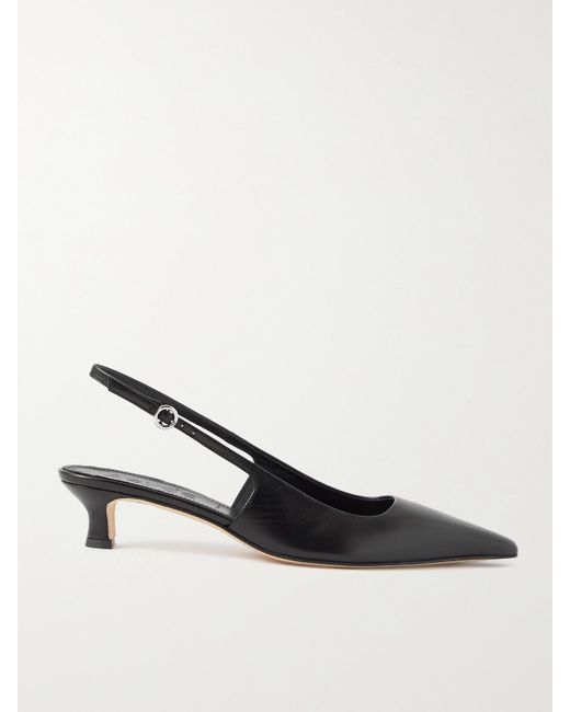 Aeyde Natural Catrina Leather Slingback Pumps