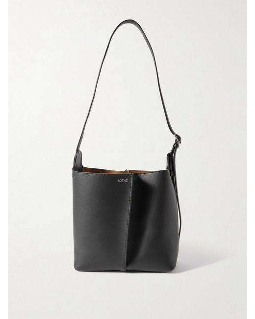 Loewe White Bilbao Medium Pleated Leather Shoulder Bag