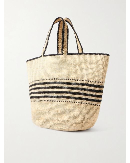 Lemlem Natural Mira Striped Raffia Tote