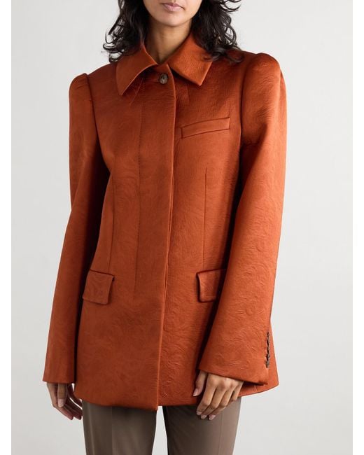 Dries Van Noten Brown Blazer Aus Crêpe Mit Prägungen