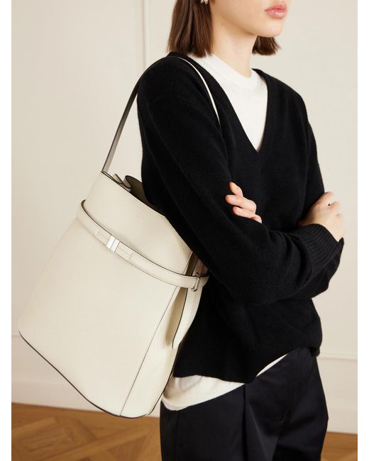 Totême Natural Belted Textured-Leather Tote
