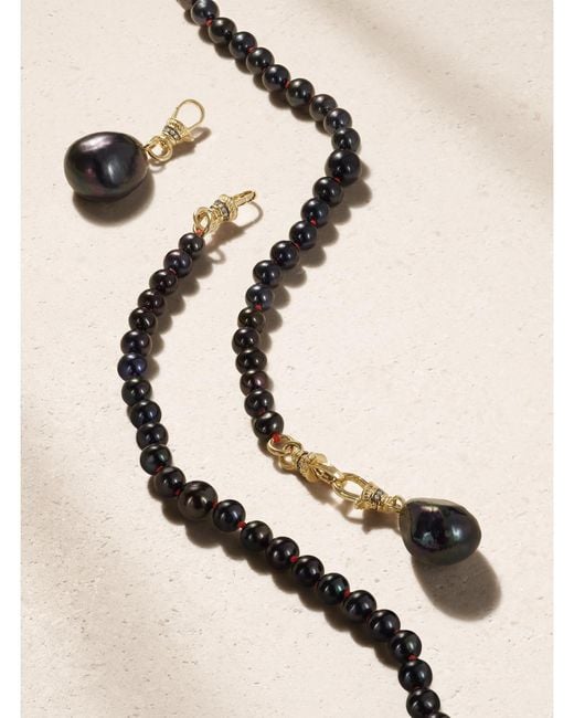 Lucy Delius Natural 14-Karat, Pearl And Diamond Beaded Necklace