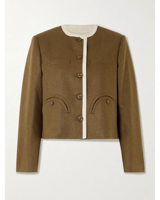 Veste En Soie À Passepoils Renard Shamo Blazé Milano en coloris Natural