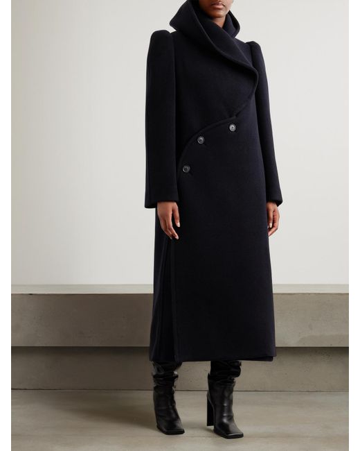 Alaïa Black Hooded Wool Coat