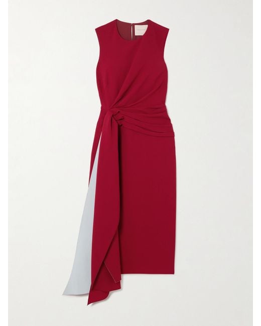 Roksanda Red Elham Draped Crepe Midi Dress