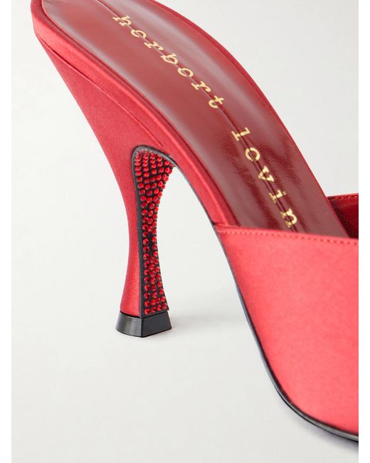 Herbert Levine Red Sitting Pretty 100 Satin Mules