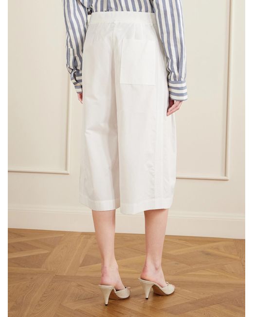 Jacquemus White Le Marin High-Rise Cotton-Poplin Wide-Leg Shorts
