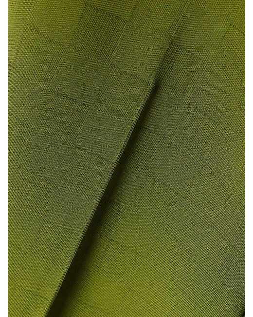 High Sport Green Nsfw Jules Checked Jacquard-Knit Slim-Leg Pants