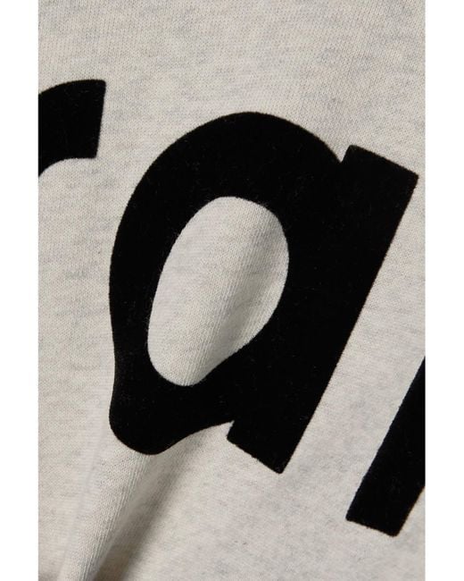 Isabel Marant Black Houston Flocked Two-Tone Cotton-Blend Jersey Sweatshirt