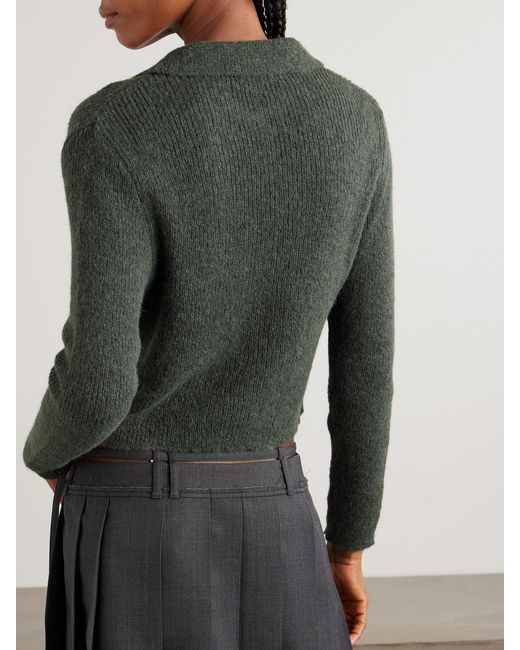 Our Legacy Green Mazzy Brushed Alpaca-Blend Cardigan
