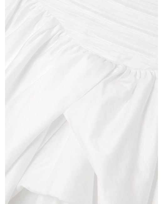 Aje. White Violette Strapless Ruched Cotton-Poplin Gown