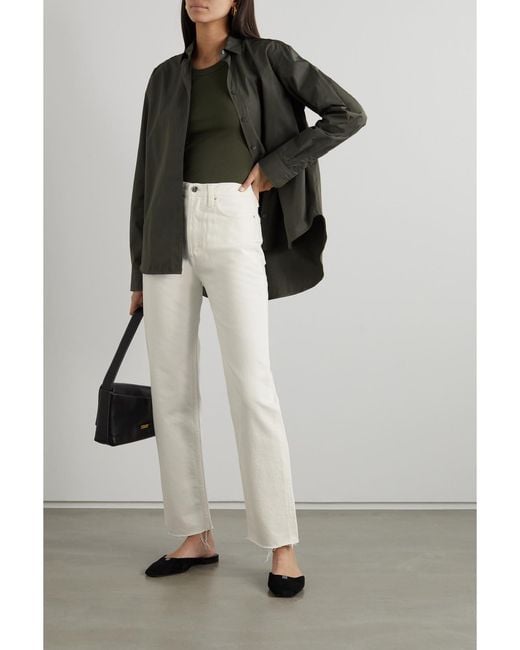 Totême White Net Sustain Classic Cut High-Rise Straight-Leg Organic Jeans