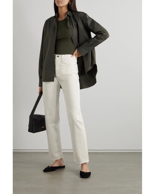 Totême  White Net Sustain Classic Cut High-Rise Straight-Leg Organic Jeans