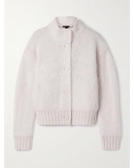 James Perse Natural Halo Brushed-Cashmere Cardigan