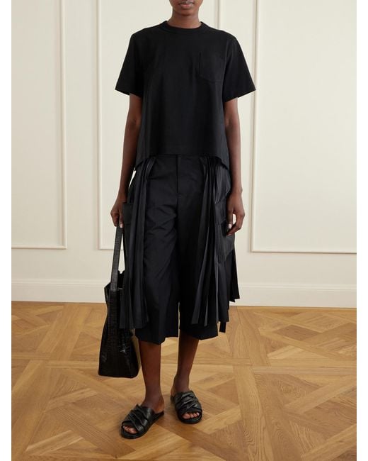 Sacai Black Cotton-Jersey T-Shirt