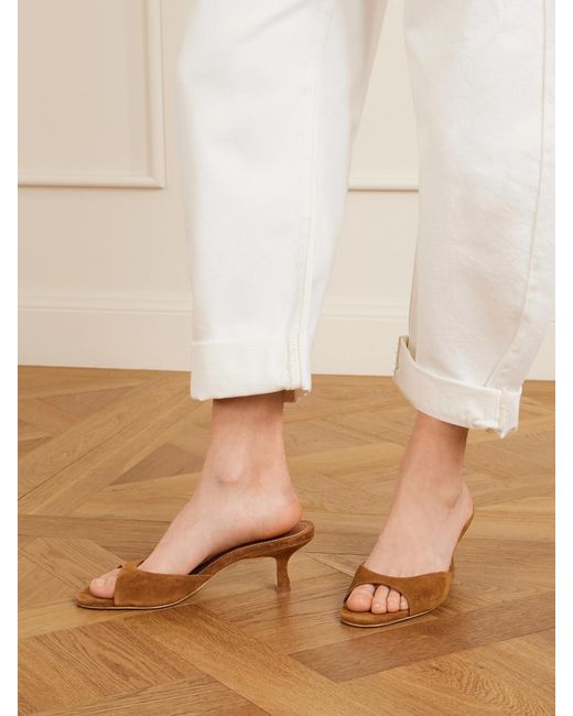Staud Natural Brigitte Suede Mules