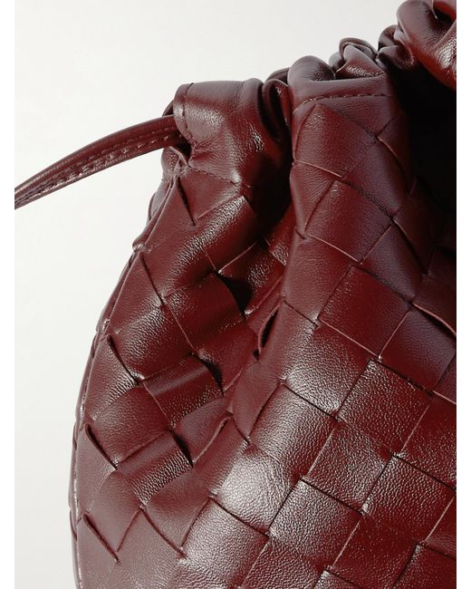 Bottega Veneta Red Dustbag Small Intrecciato Leather Clutch