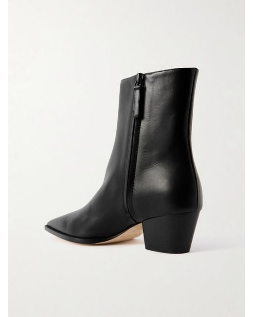 Manolo Blahnik Black Aliera 50 Leather Ankle Boots