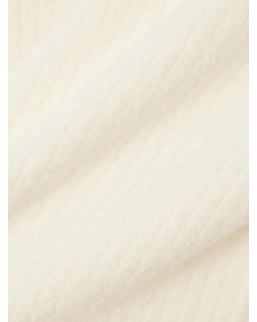 James Perse Natural Verkürzter Pullover Aus Einer Gerippten, Gebürsteten Wollmischung