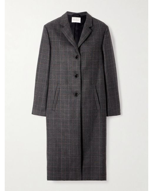 Veronica de Piante Gray Blake Prince Of Wales Wool Coat