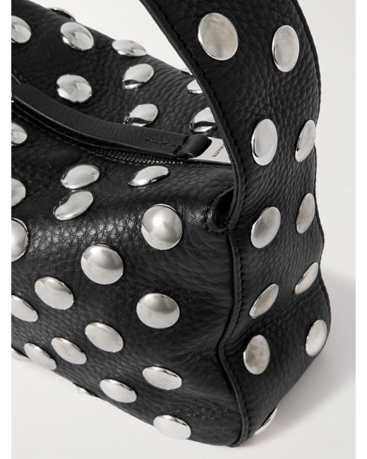 Khaite Black Elena Kleine Schultertasche Aus Strukturiertem Leder Mit Nieten